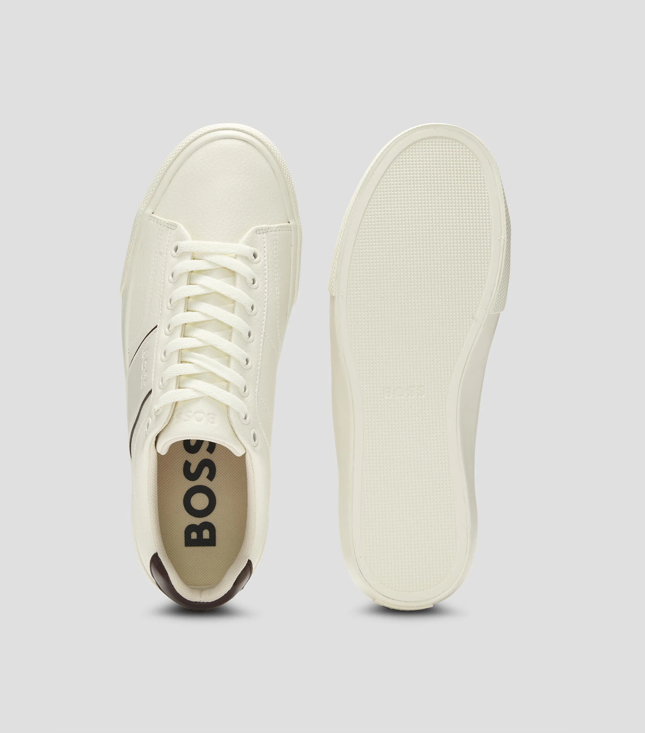 Boss Tenis de piel sintética con texturas lisas y granuladas Hombre