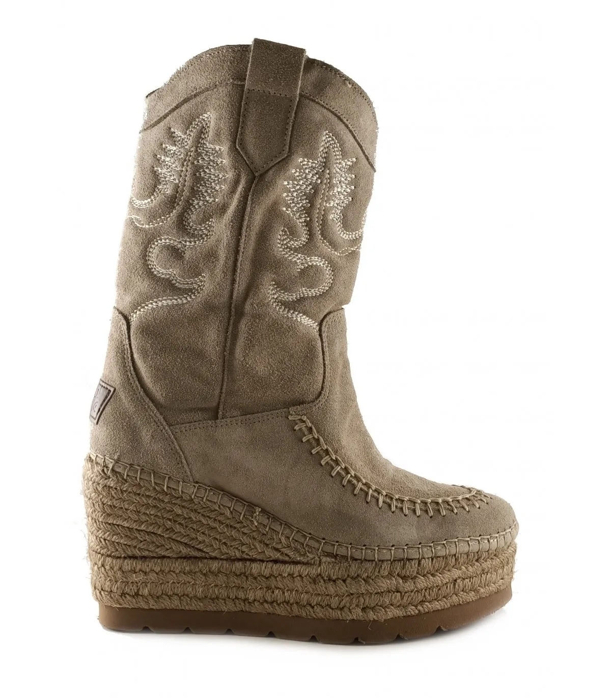 Bota con suela de esparto para mujer