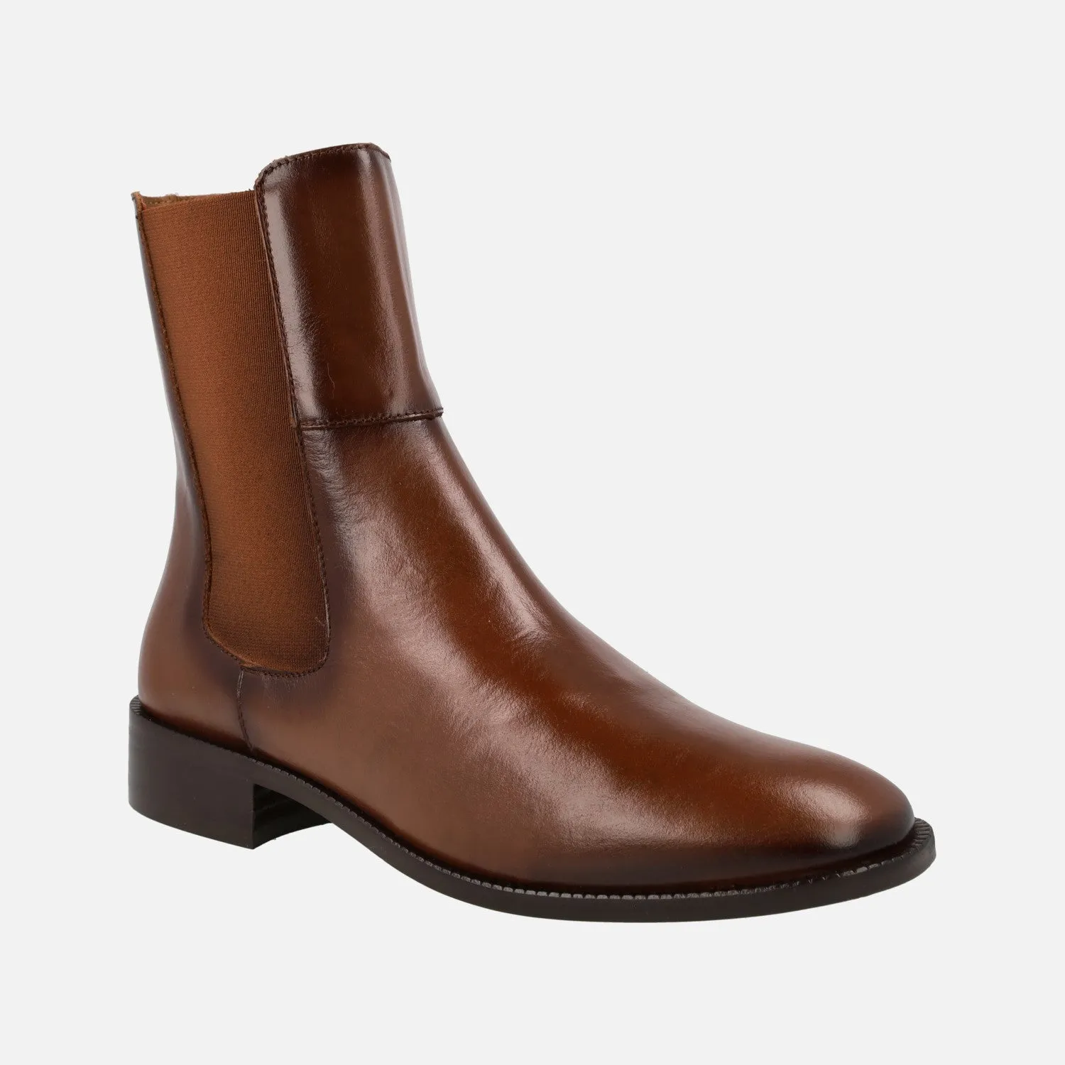 Botines de piel estilo chelsea para mujer
