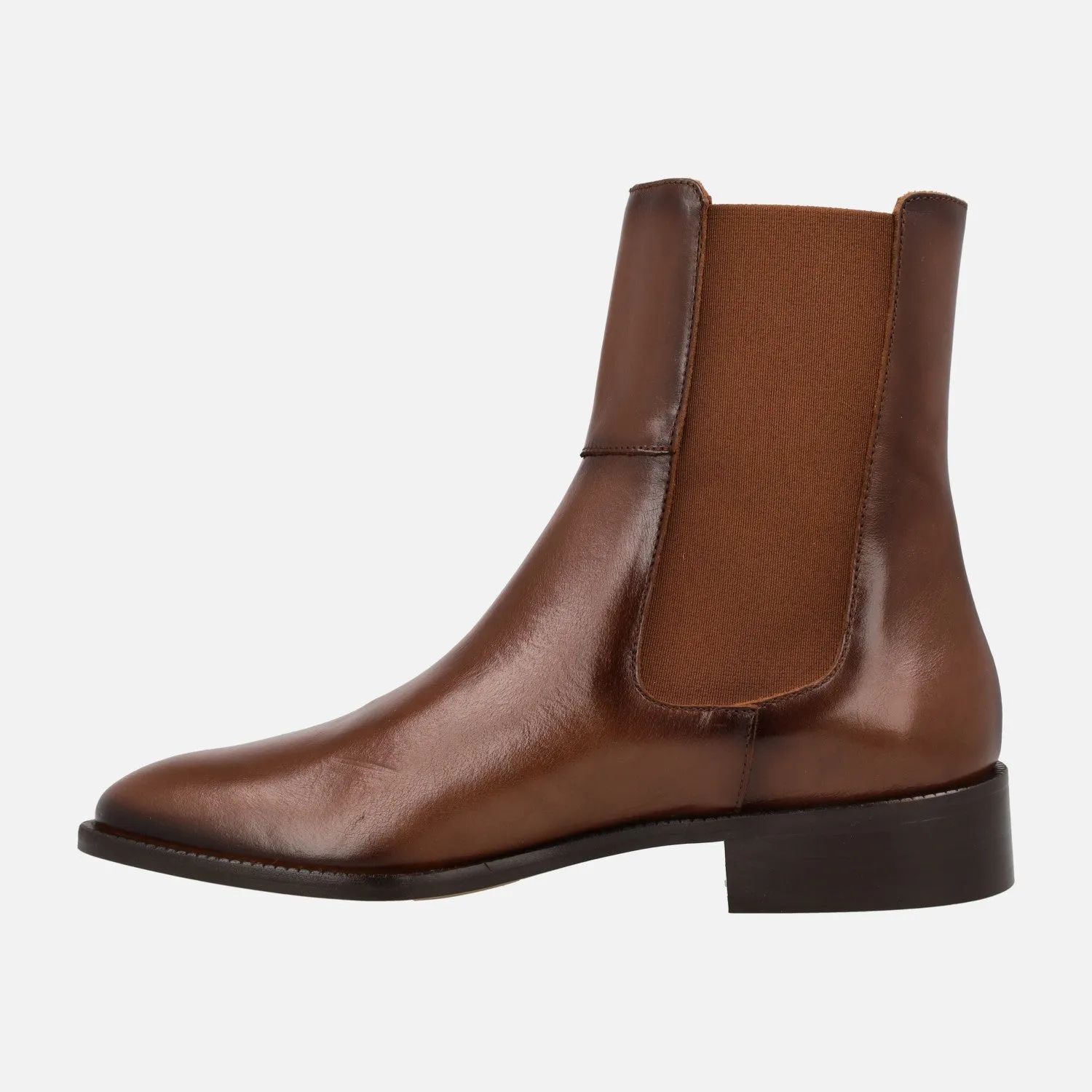 Botines de piel estilo chelsea para mujer