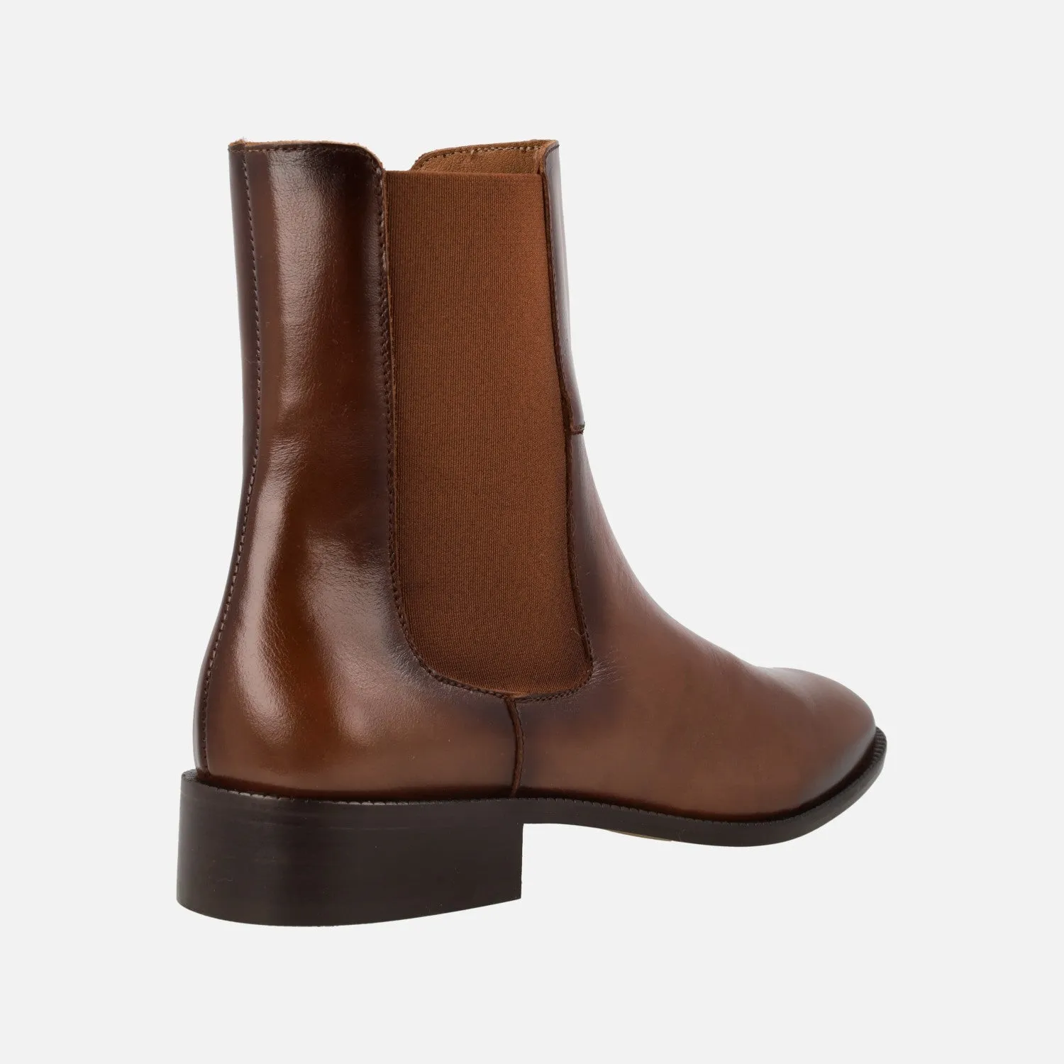 Botines de piel estilo chelsea para mujer