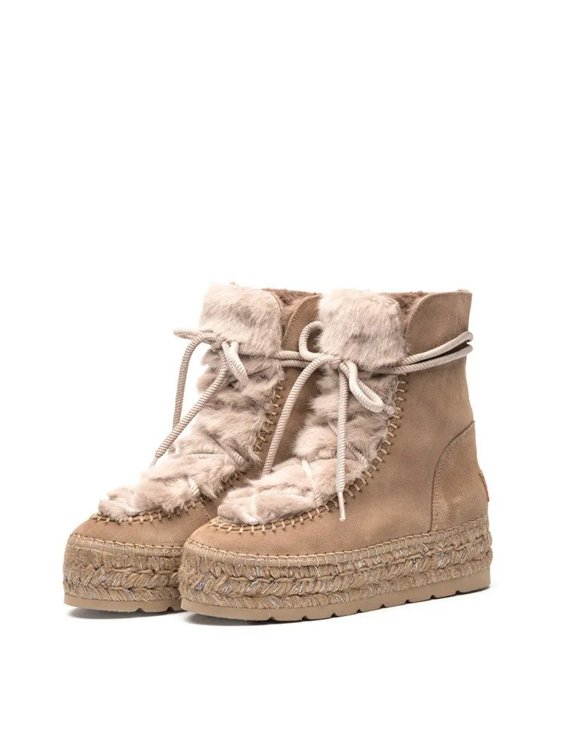 Botines Vidorreta Pelo Plataforma Yute 95839 Taupe