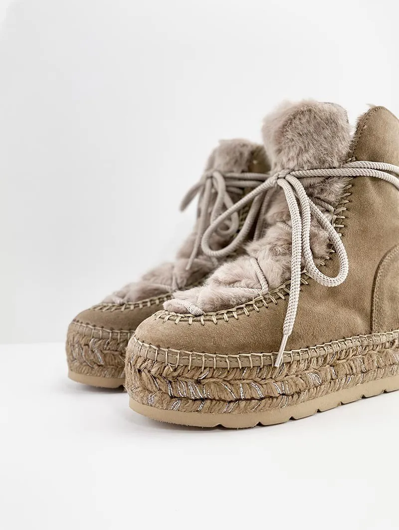Botines Vidorreta Pelo Plataforma Yute 95839 Taupe