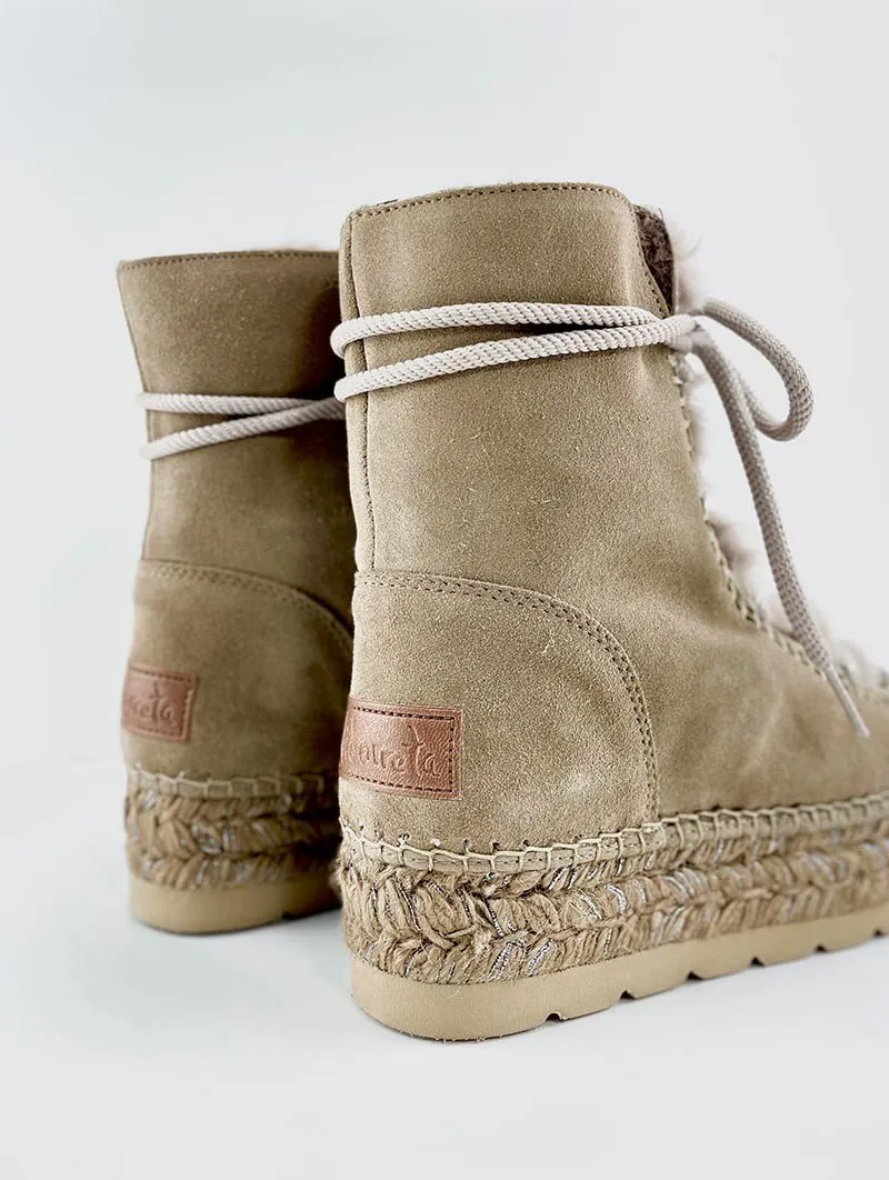 Botines Vidorreta Pelo Plataforma Yute 95839 Taupe
