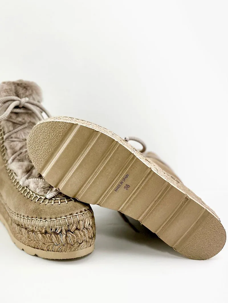 Botines Vidorreta Pelo Plataforma Yute 95839 Taupe