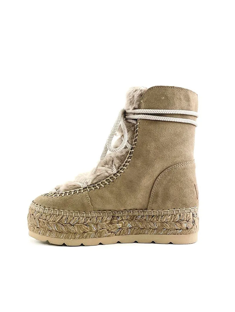 Botines Vidorreta Pelo Plataforma Yute 95839 Taupe