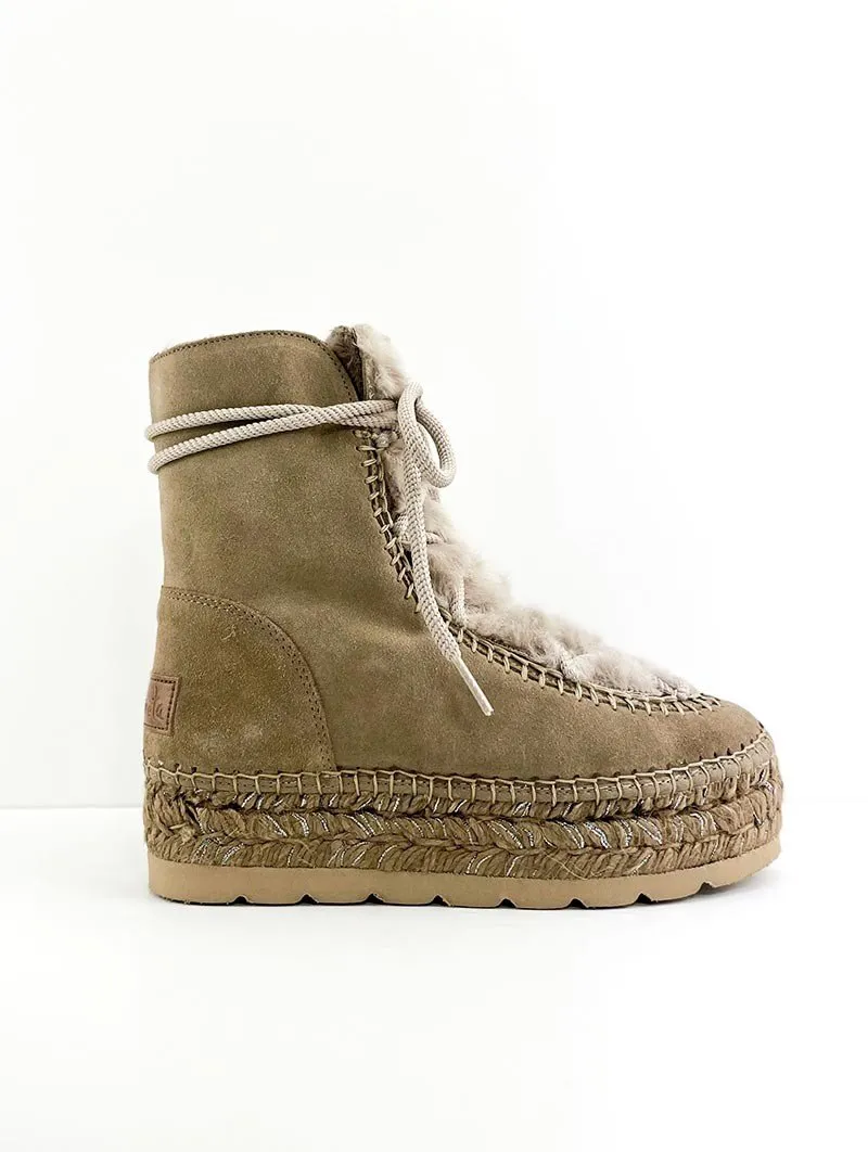 Botines Vidorreta Pelo Plataforma Yute 95839 Taupe
