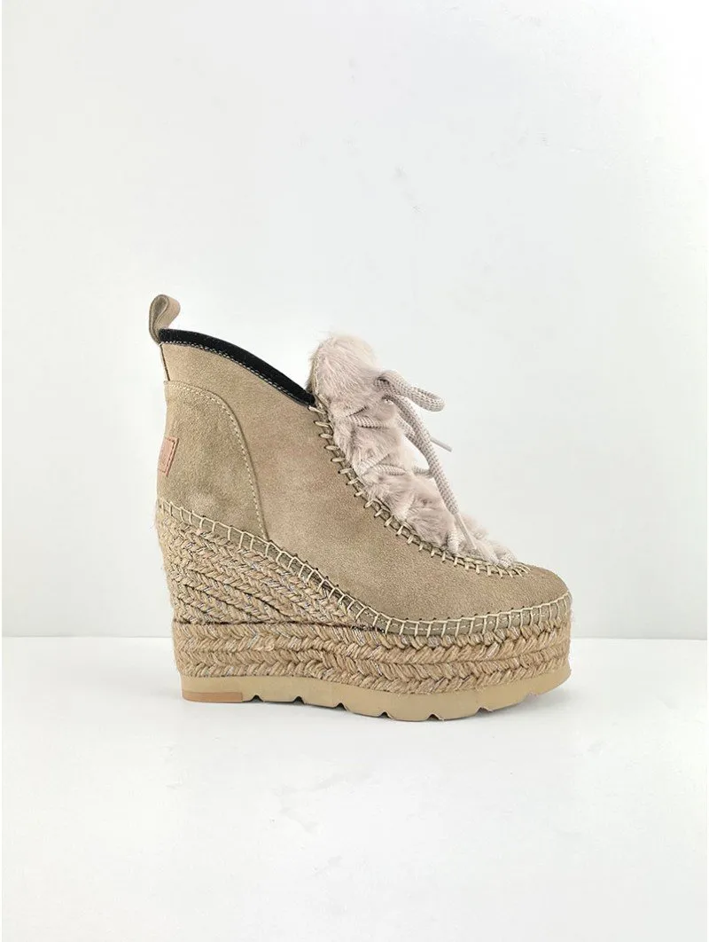BOTINES VIDORRETA PELO PLATAFORMA YUTE 97039 TAUPE