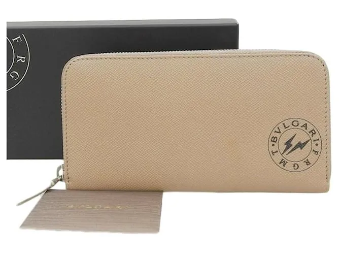 Bulgari Bvlgari x Fragment Edición Limitada Cartera Larga Beige 