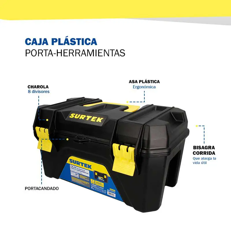 Caja para Herramienta Plástica Surtek CPS19P 19 Pulg