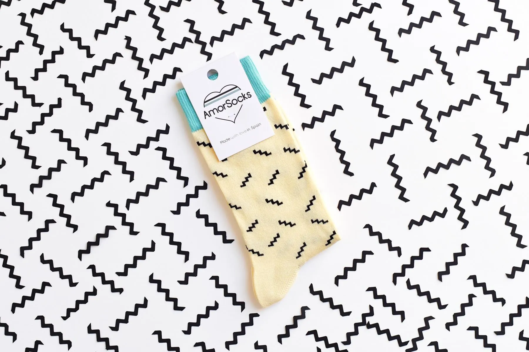 Calcetín AmorSocks ZigZags Yellow