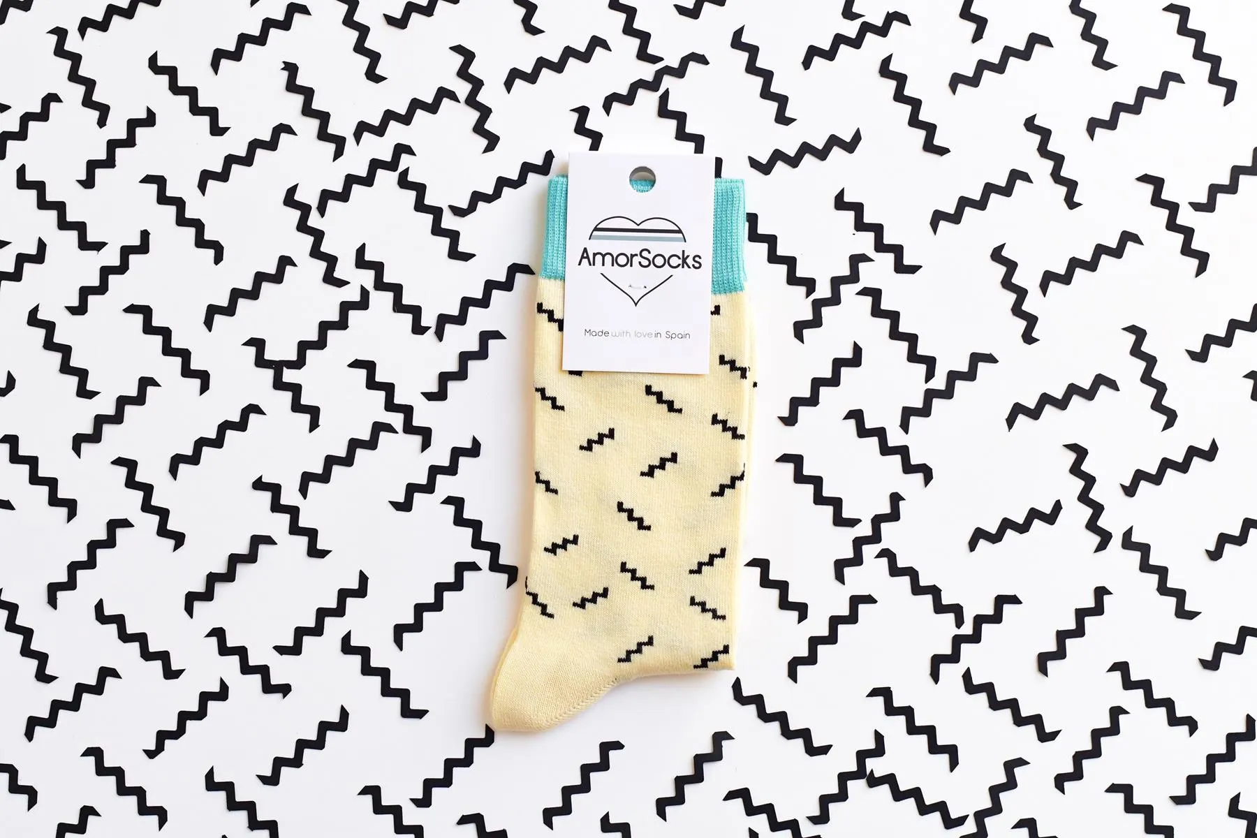 Calcetín AmorSocks ZigZags Yellow