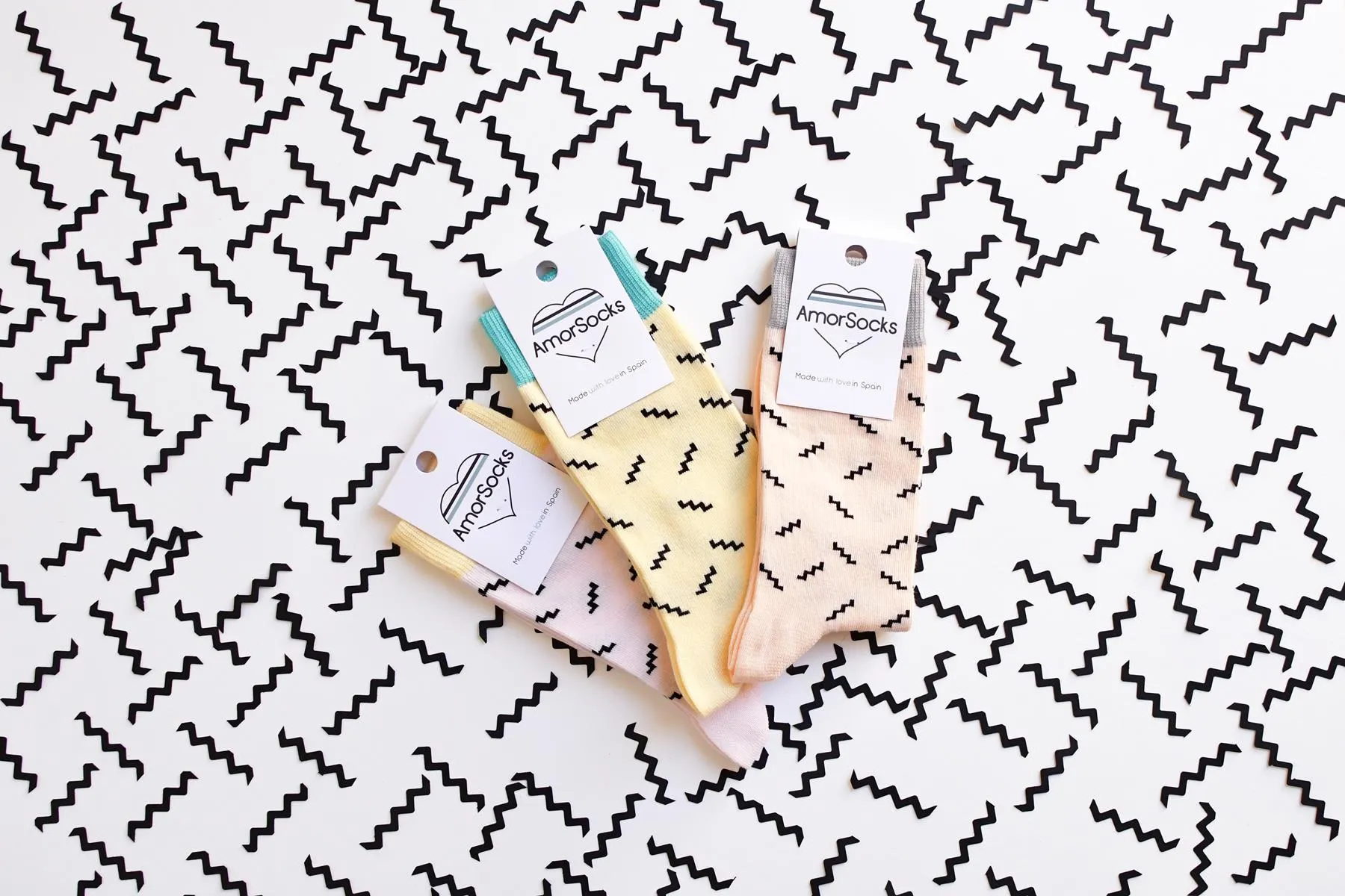 Calcetín AmorSocks ZigZags Yellow