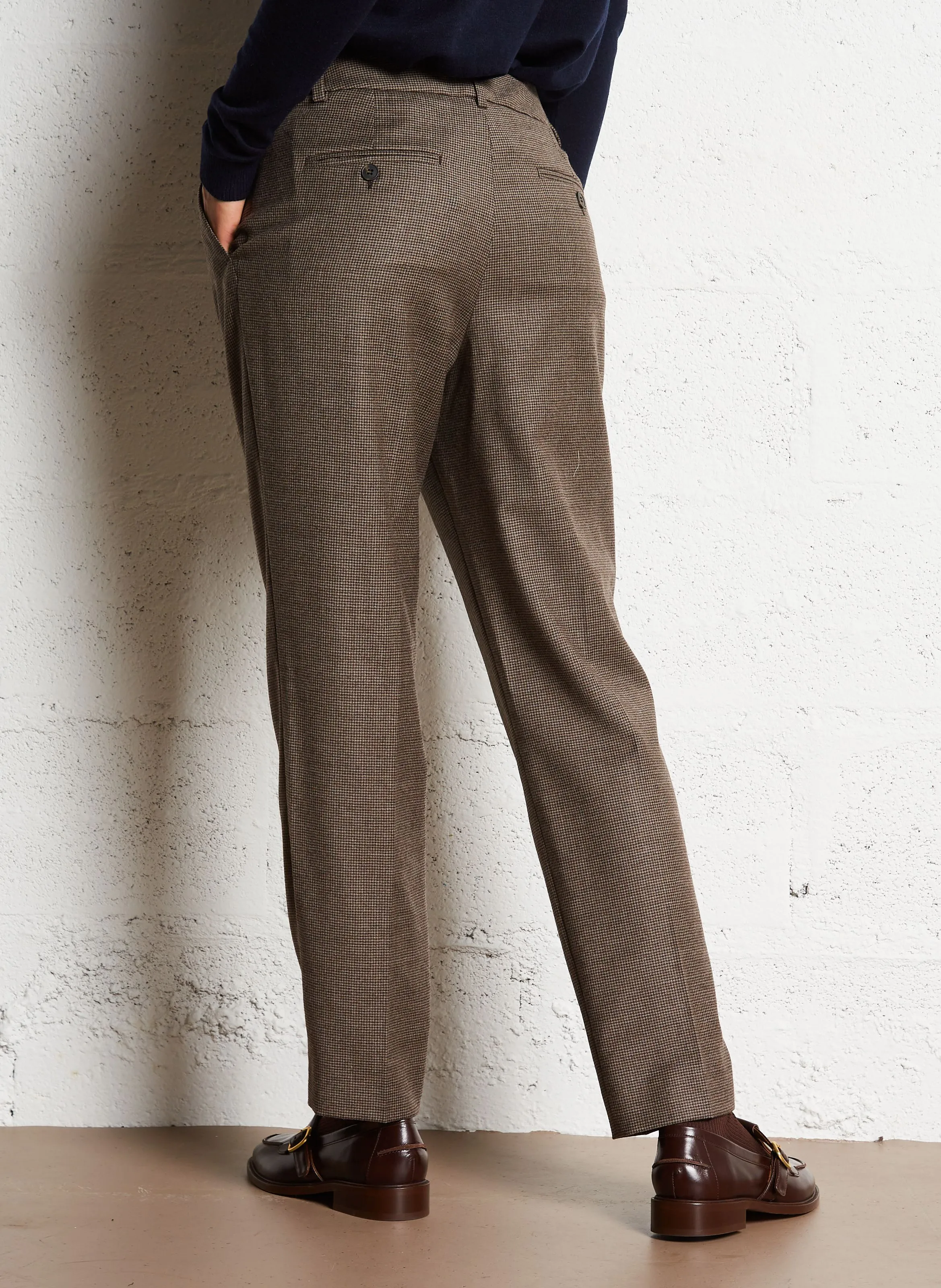 CALDAIA  PANTALóN DE MEZCLA DE LANA TAPERED EN MARRON