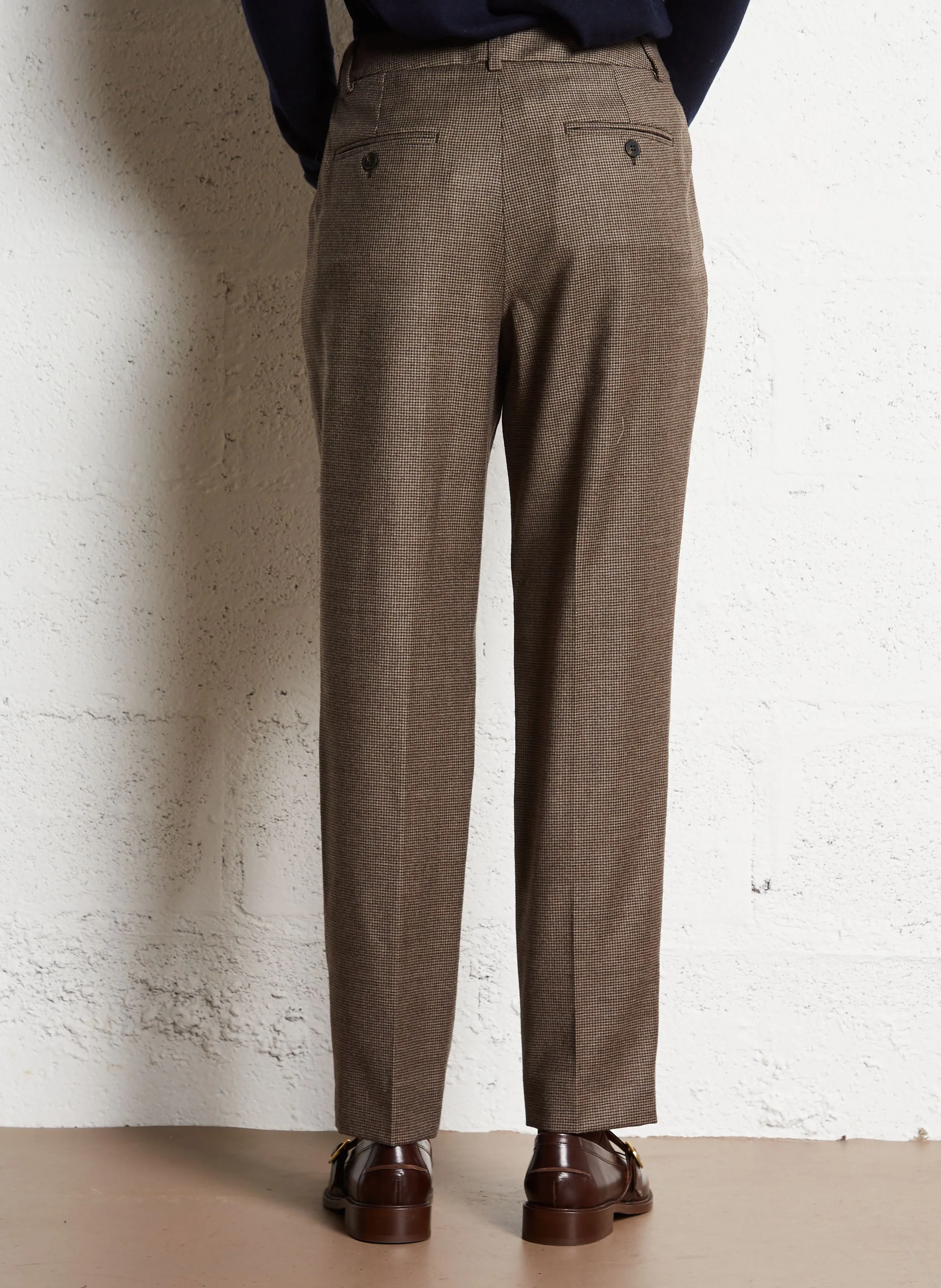 CALDAIA  PANTALóN DE MEZCLA DE LANA TAPERED EN MARRON