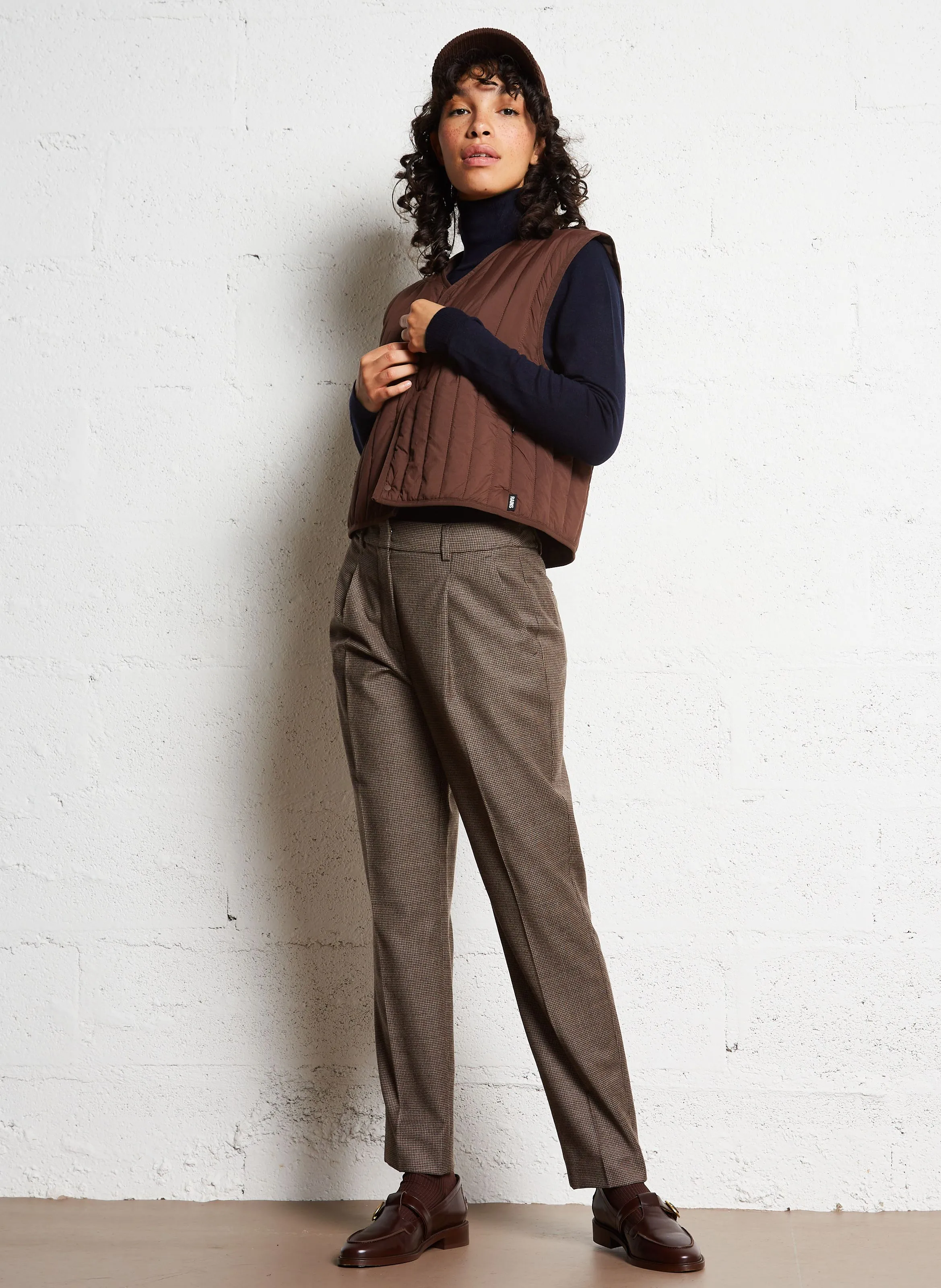 CALDAIA  PANTALóN DE MEZCLA DE LANA TAPERED EN MARRON