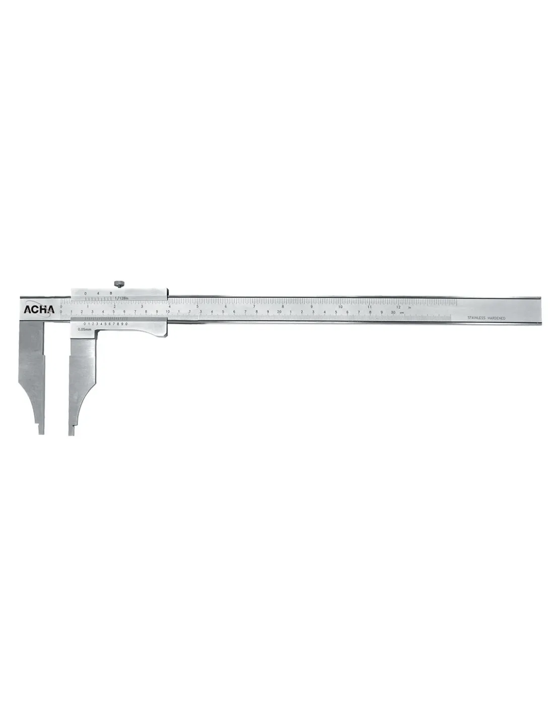 Calibre tipo tornero acero inox. cromado mate, templado 400 x Boca 200