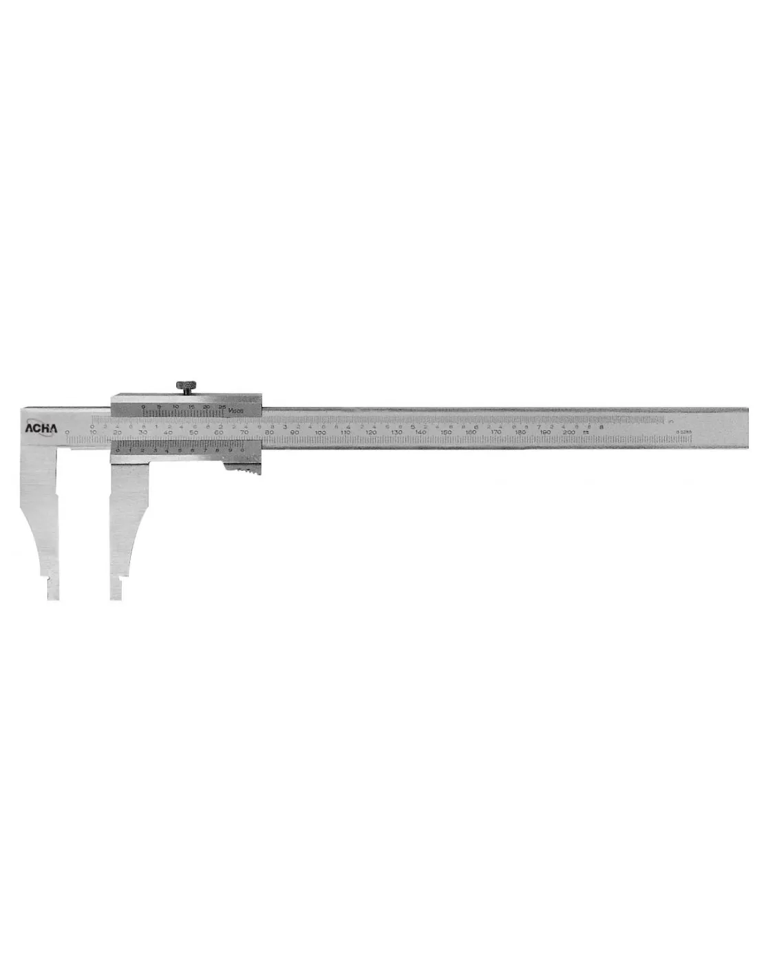 Calibre tipo tornero acero inox. cromado mate, templado 400 x Boca 200