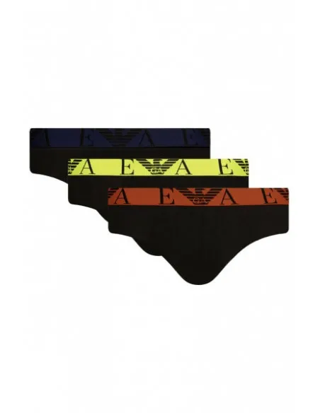 CALZONCILLOS ARMANI PACK DE 3 NEGROS LOGO FRONTAL  ECOOL