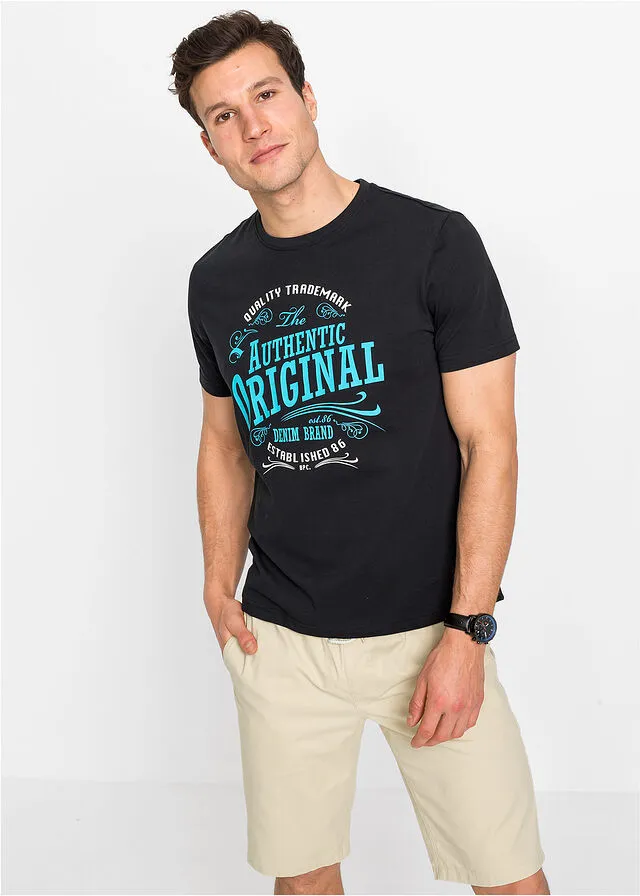 CAMISETA (2 UNIDADES) DE CORTE CóMODO NEGROTURQUESA ESTAMPADO