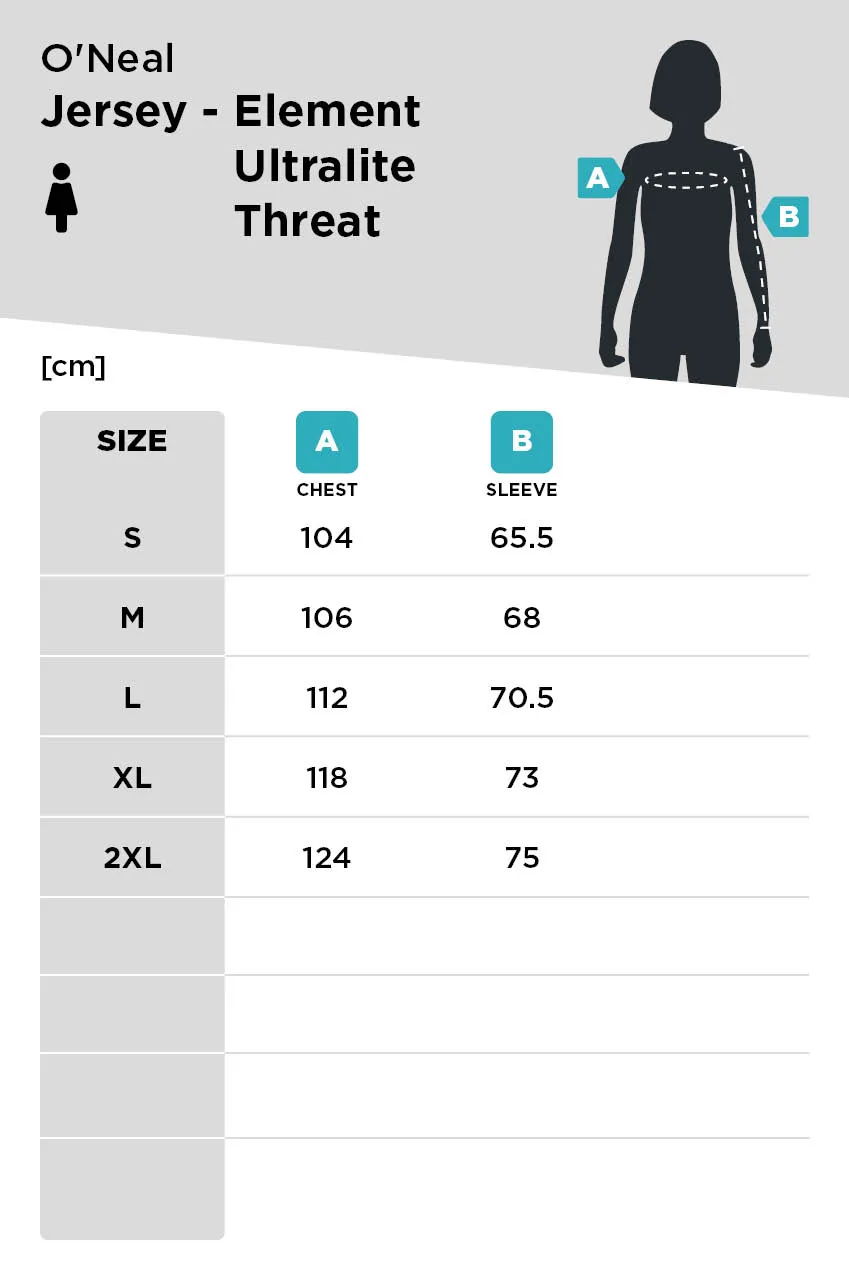 CAMISETA DE CROSS MUJER O'NEAL ELEMENT NEGROROSA  