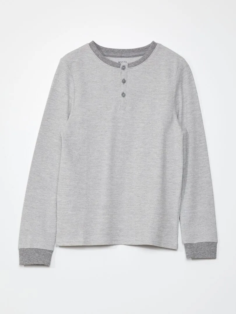 CAMISETA DE PIQUé DE ALGODóN  GRIS