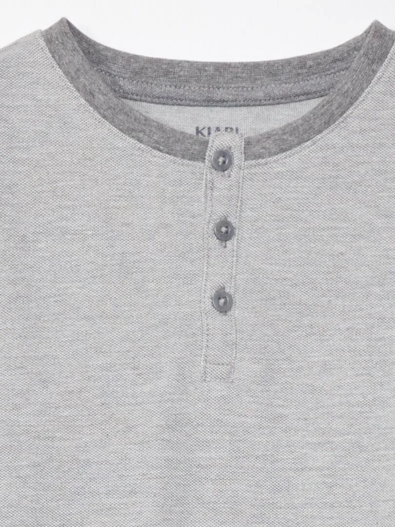 CAMISETA DE PIQUé DE ALGODóN  GRIS