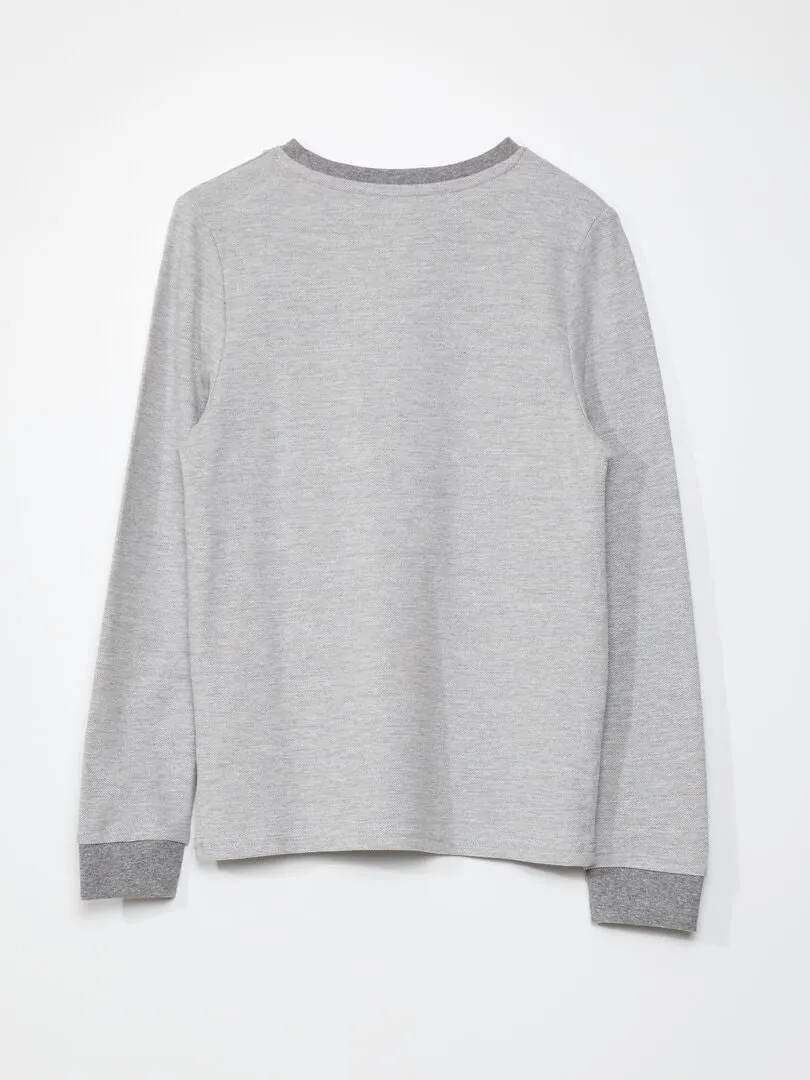 CAMISETA DE PIQUé DE ALGODóN  GRIS