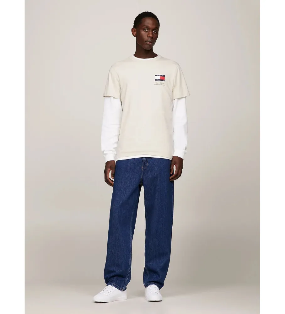 Camiseta Essential Slim con Logo beige