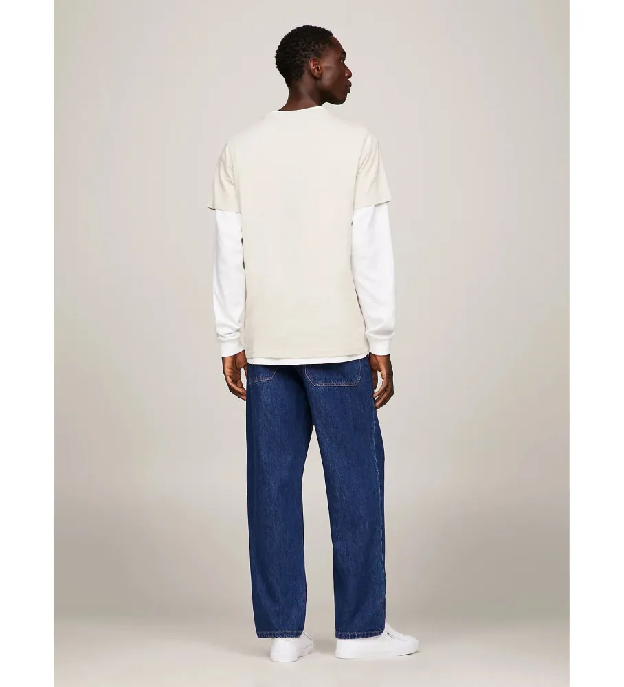 Camiseta Essential Slim con Logo beige