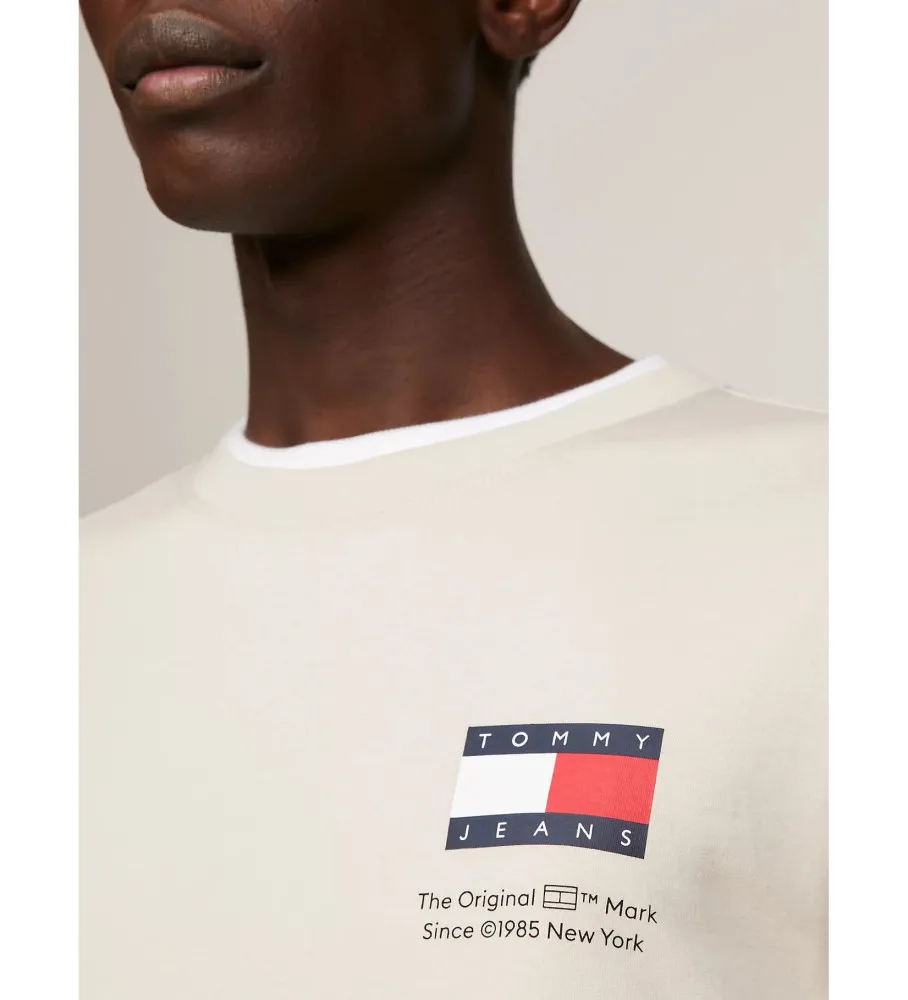 Camiseta Essential Slim con Logo beige