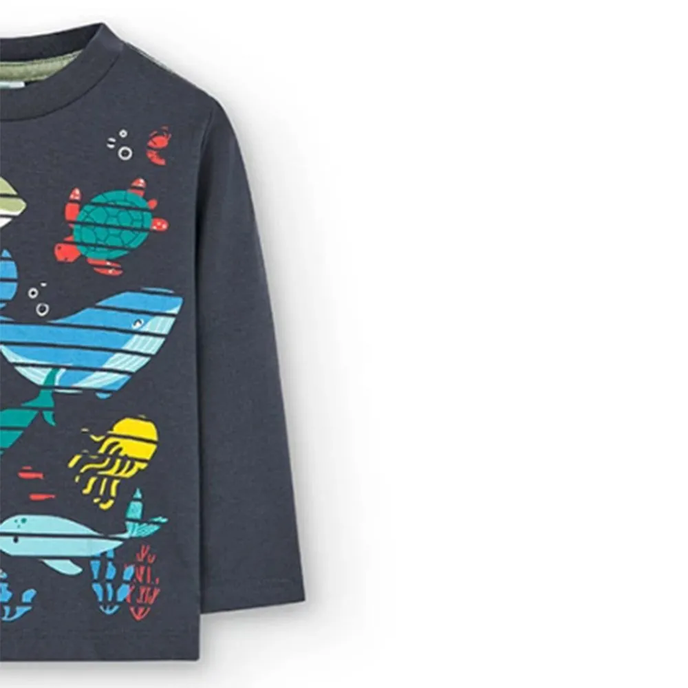 Camiseta punto de bebé niño Boboli 318002 ANTRACITA CORDONETS