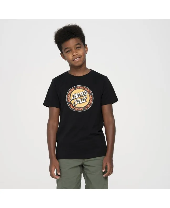CAMISETA SANTA CRUZ YOUTH OUTER RINGED DOT NEGRA (614 AñOS) 