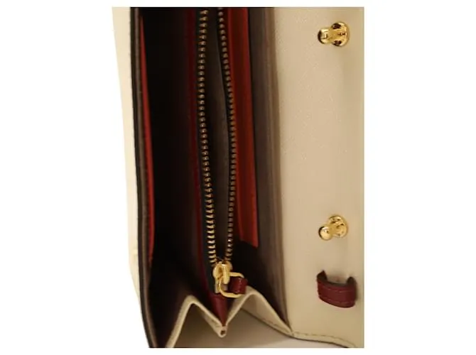 Cartera Marc Jacobs Snapshot en cadena de cuero beige 