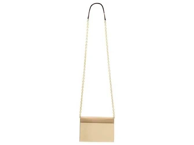 Cartera Marc Jacobs Snapshot en cadena de cuero beige 