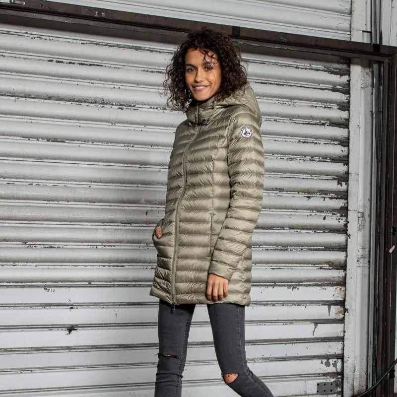 Chaqueta con capucha Jott midi 3/4 de plumas pato Mujer 999 Black 3900 NOUR BASIC Larga Justoverthetop Color negro