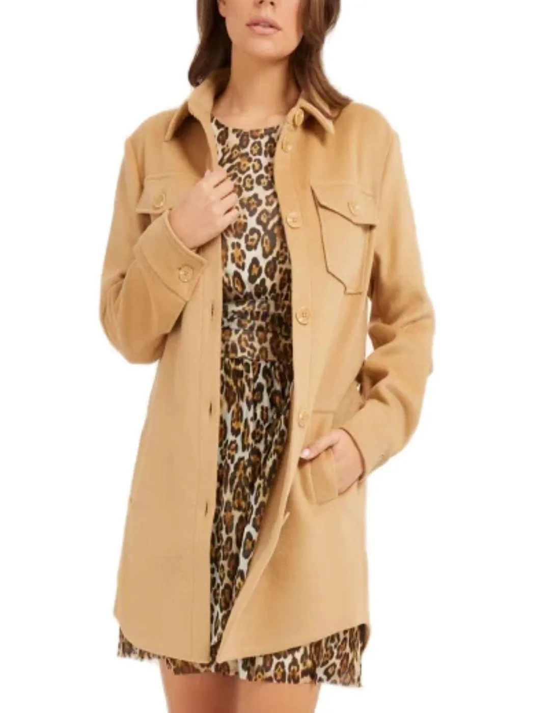 CHAQUETA GUESS AMBRE BEIGE PARA MUJER B