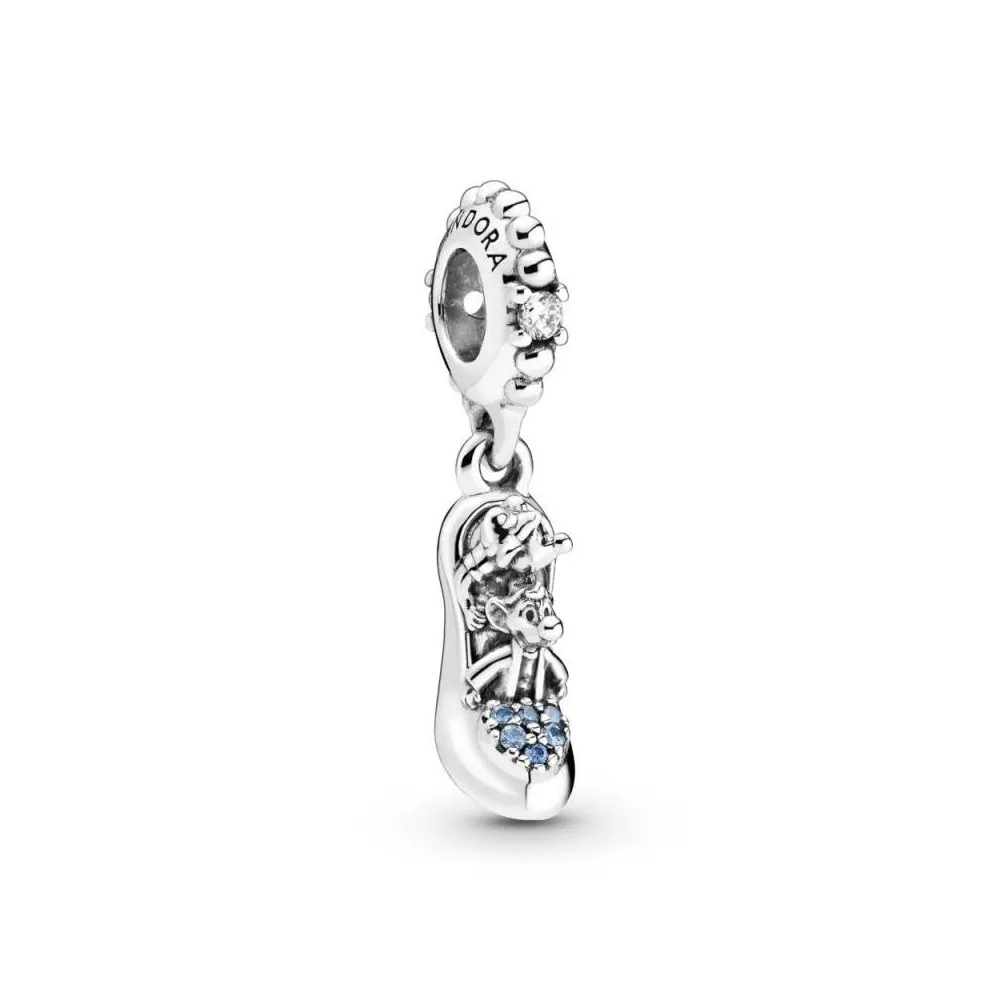 Charm Disney de Pandora Zapato colgante de Cenicienta en plata con circonitas