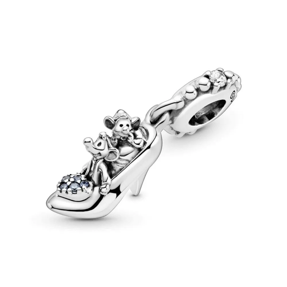 Charm Disney de Pandora Zapato colgante de Cenicienta en plata con circonitas