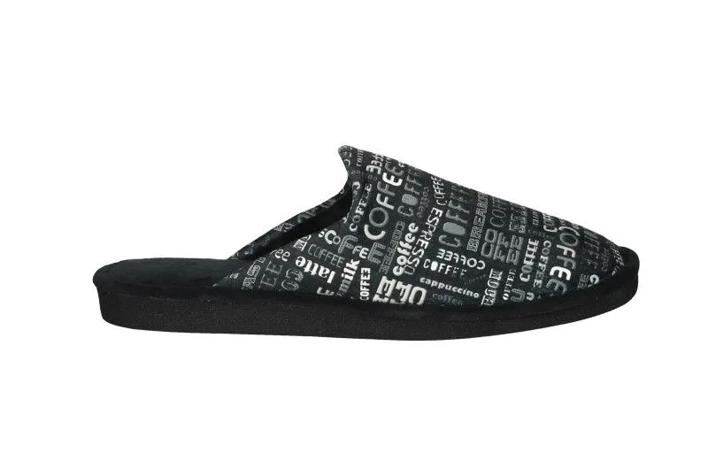 Chinela Negro Letras Coffee
