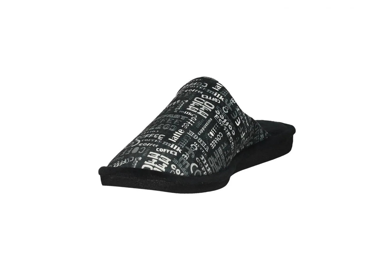 Chinela Negro Letras Coffee
