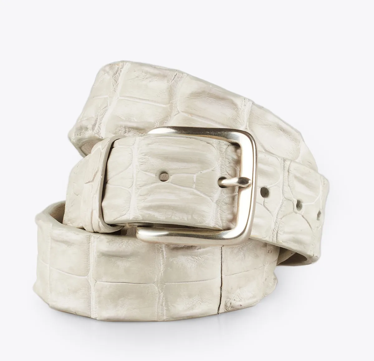 Cinturón Cocodrilo Blanco