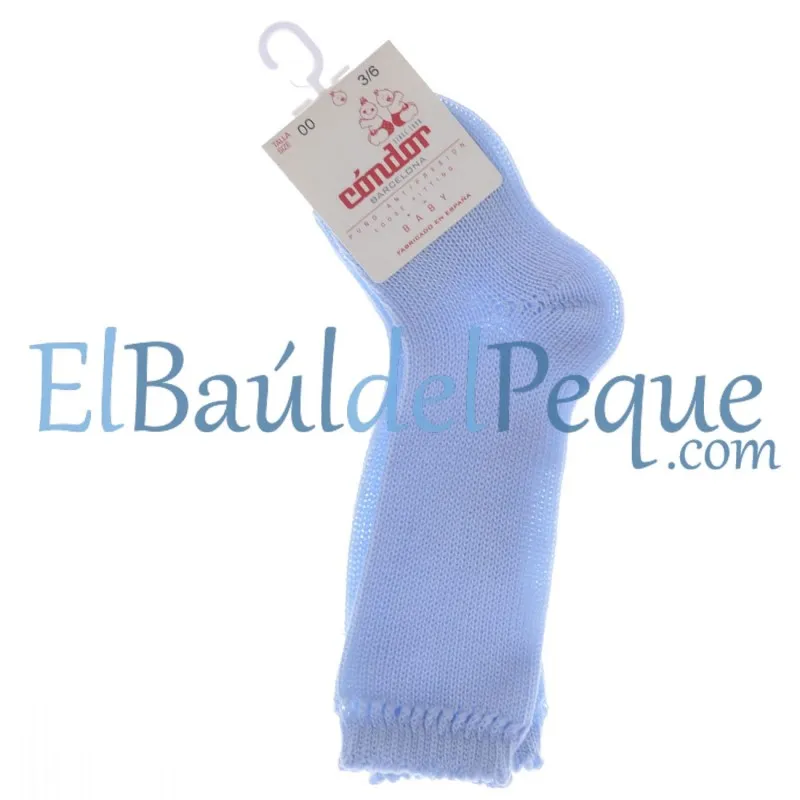 CONDOR Calcetines Altos Perlé Azul Bebé 410