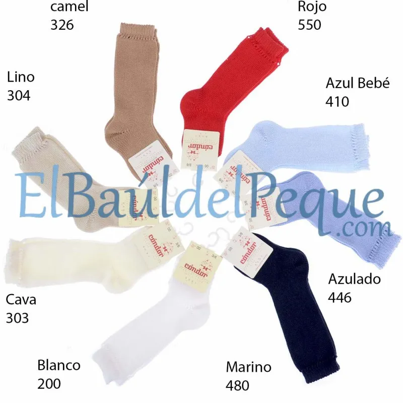 CONDOR Calcetines Altos Perlé Azul Bebé 410