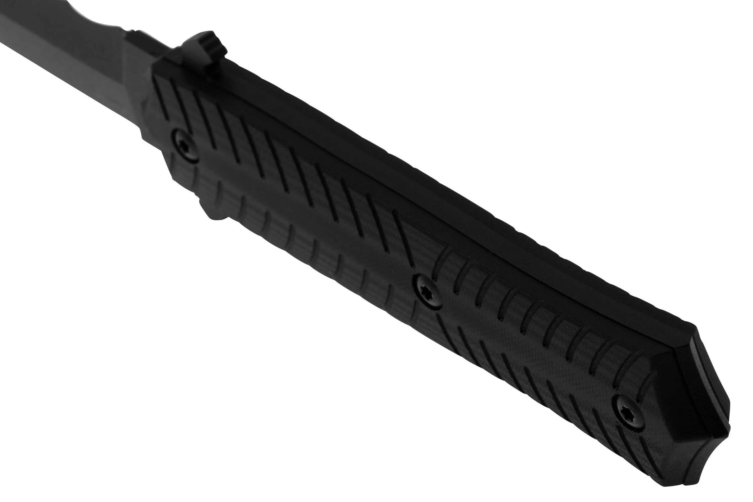 CRKT XOLOTL FIXED VEFF SERRATIONS 2263 BLACK POWDER COAT SK5, BLACK G10, DAGA, MICHAEL R. RODRIGUEZ DESIGN