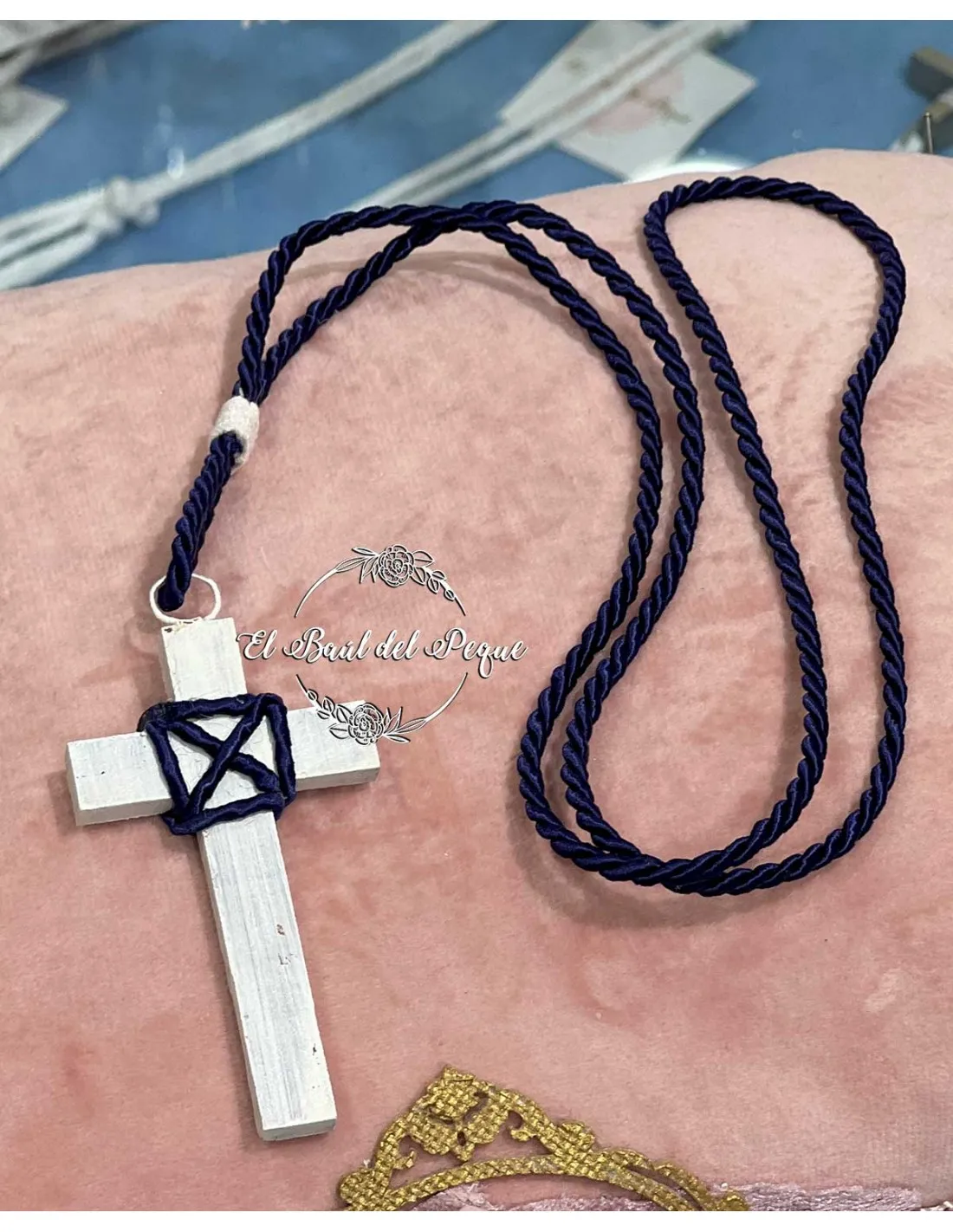 Cruz Comunión Niño Marfil y Cordón Marino de Zoysan