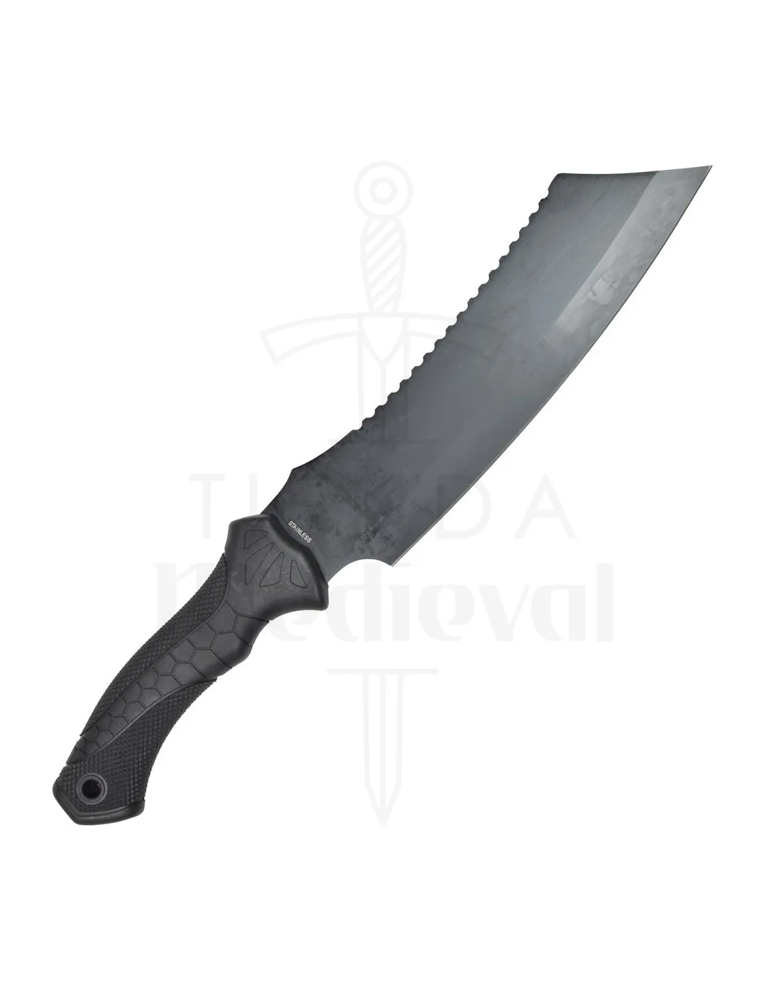 Cuchillo marca SCK contrafilo dentado, con funda (39 cm.)