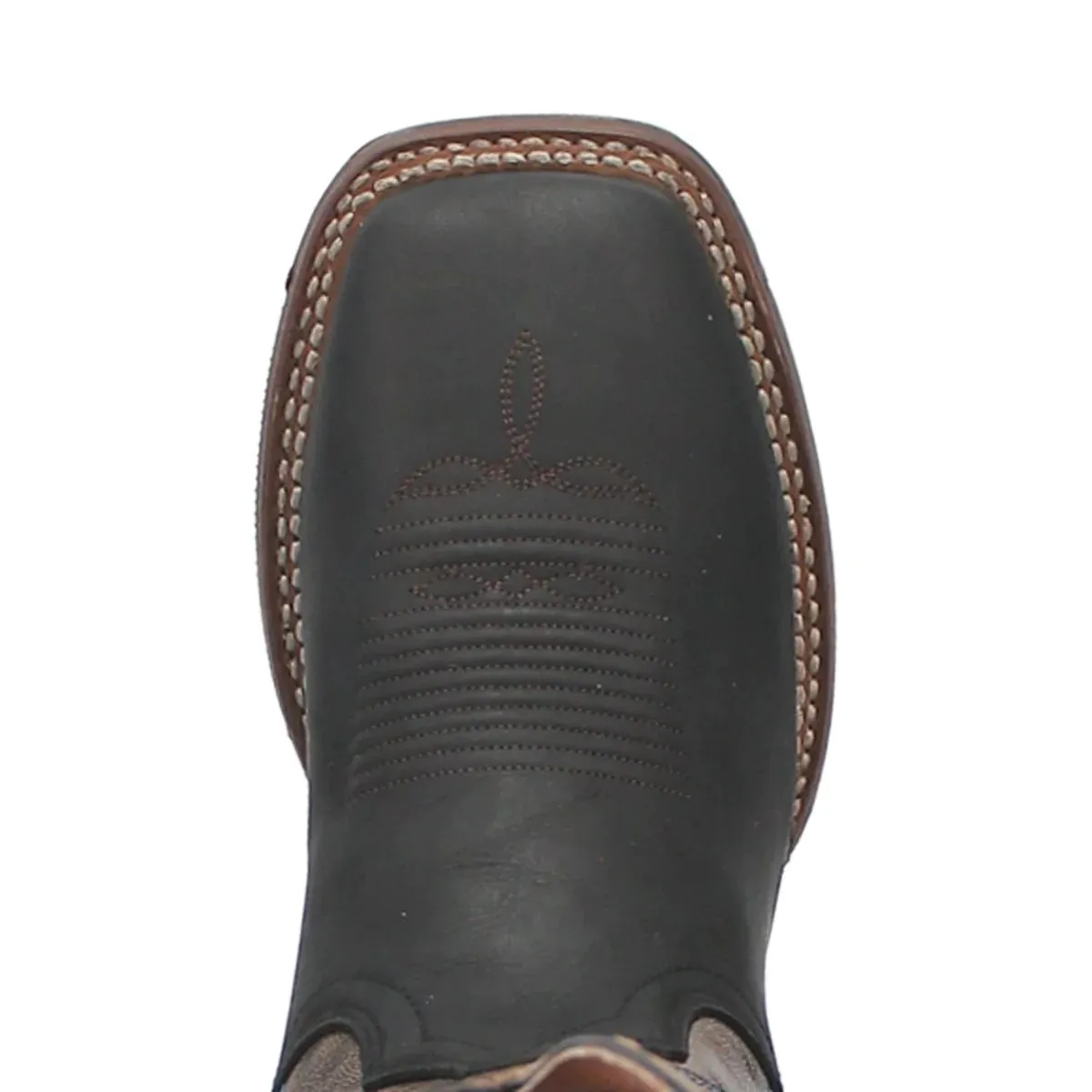 DAN POST MEN'S DEUCE GENUINE LEATHER SQUARE TOE BOOTS  BLACK