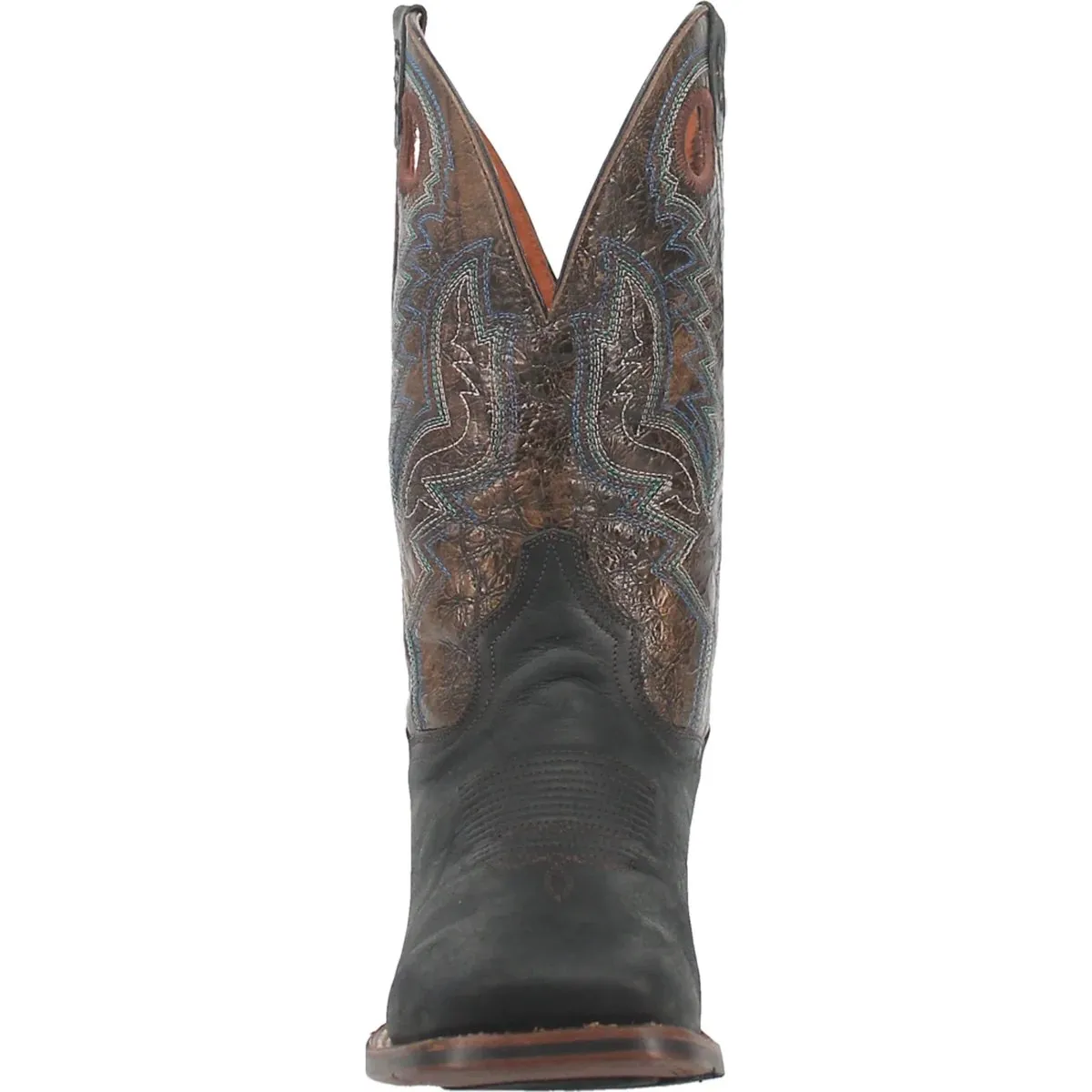 DAN POST MEN'S DEUCE GENUINE LEATHER SQUARE TOE BOOTS  BLACK