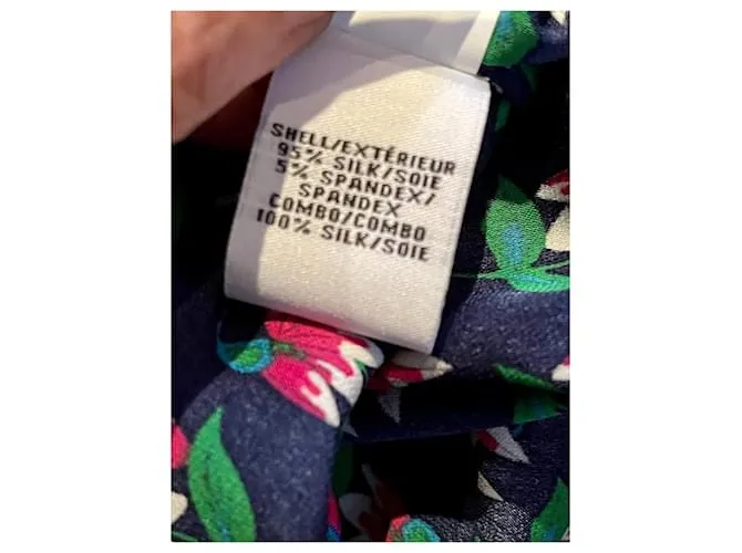 Diane Von Furstenberg Vestido halter Leyland de seda con estampado floral de DvF Zen Multicolor Azul marino 